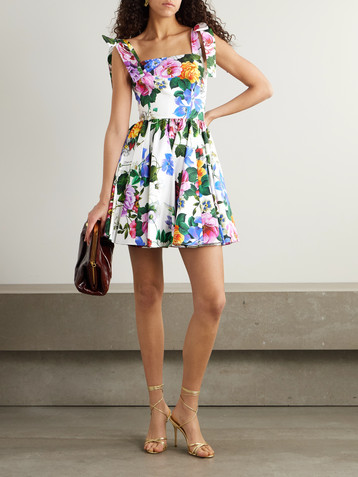 Dolce&Gabbana Floral-print cotton-blend poplin mini dress