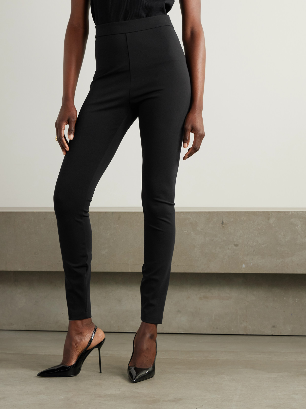 Dolce & Gabbana Technical Jersey Leggings With Branded Elastic In Black