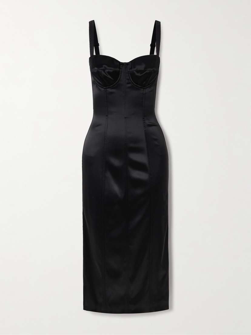 Dolce & Gabbana Satin Bustier Midi Dress
