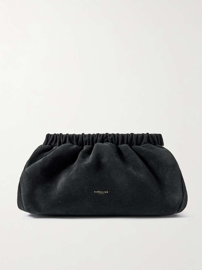 DeMellier The Miami Gathered Suede Clutch