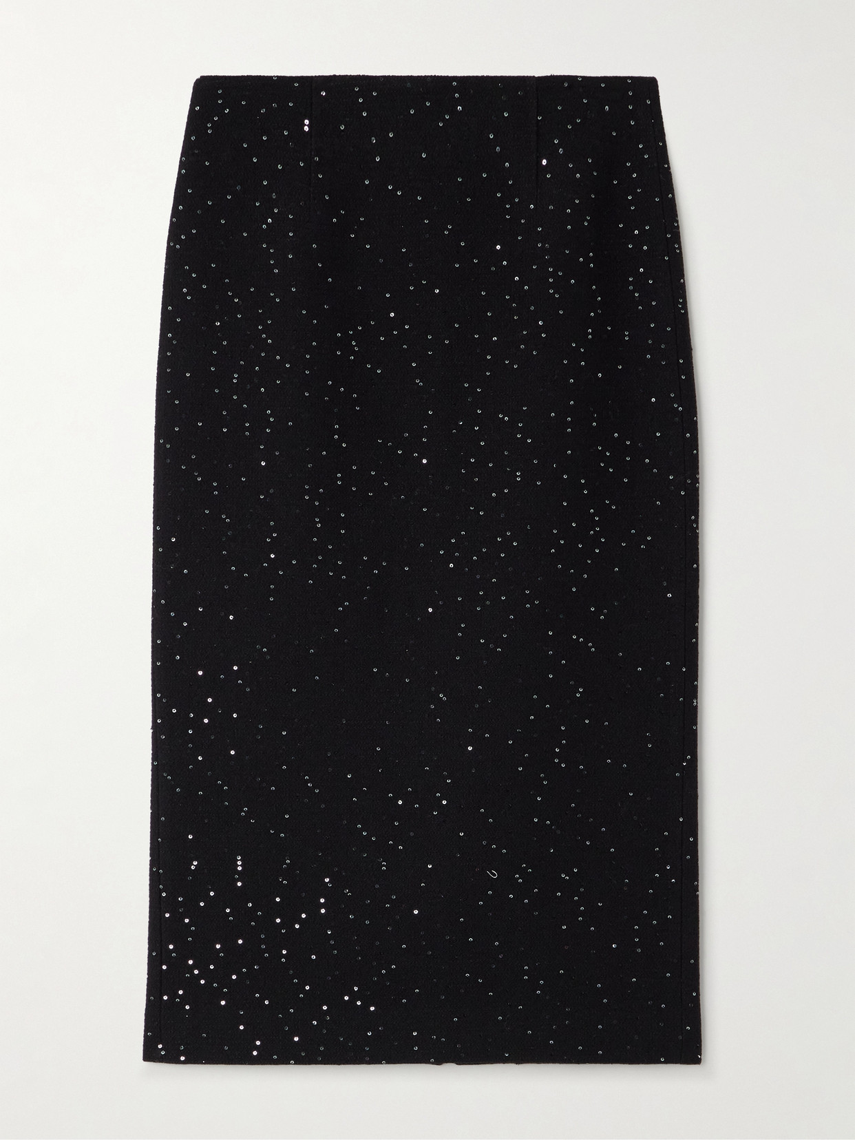 Shushu-tong Sequined Wool-blend Tweed Midi Skirt In Black