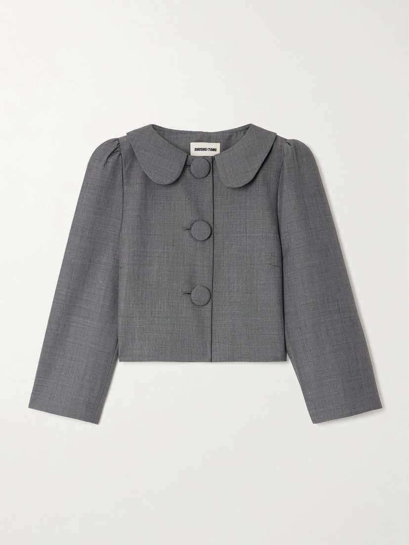 SHUSHU/TONG Cropped Grain De Poudre Jacket