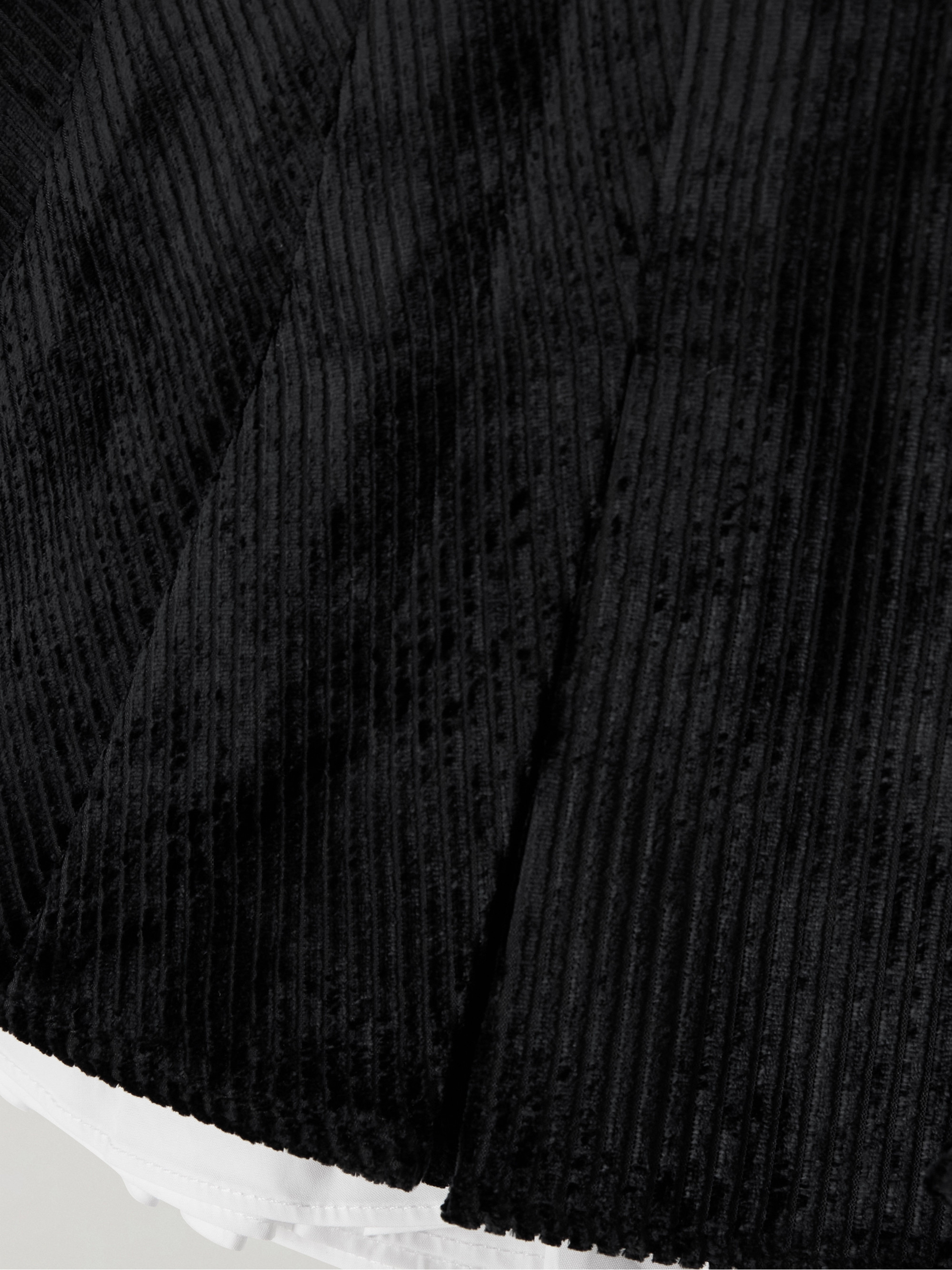 SHUSHU/TONG Layered pleated cotton poplin-trimmed corduroy mini skirt thumbnail