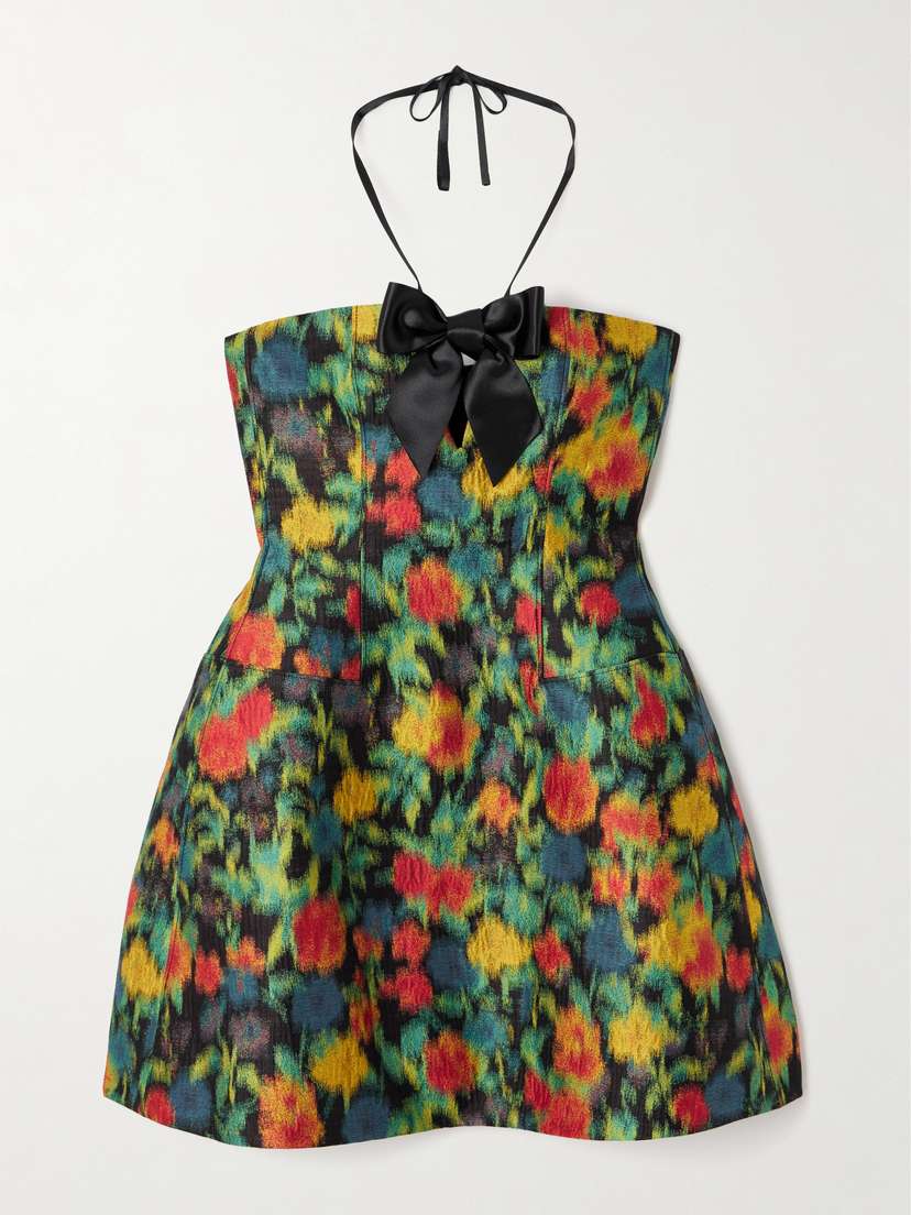 SHUSHU/TONG Bow-embellished Brocade Mini Dress