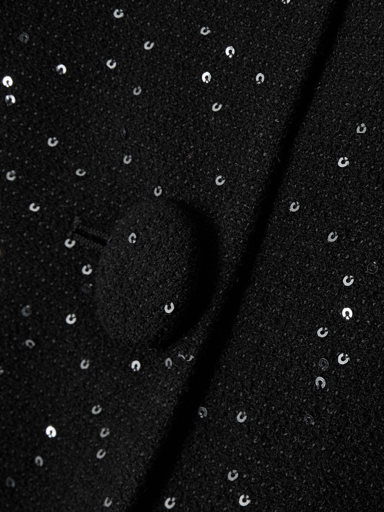 Shushu-tong Cropped Sequined Wool-blend Tweed Jacket In Black