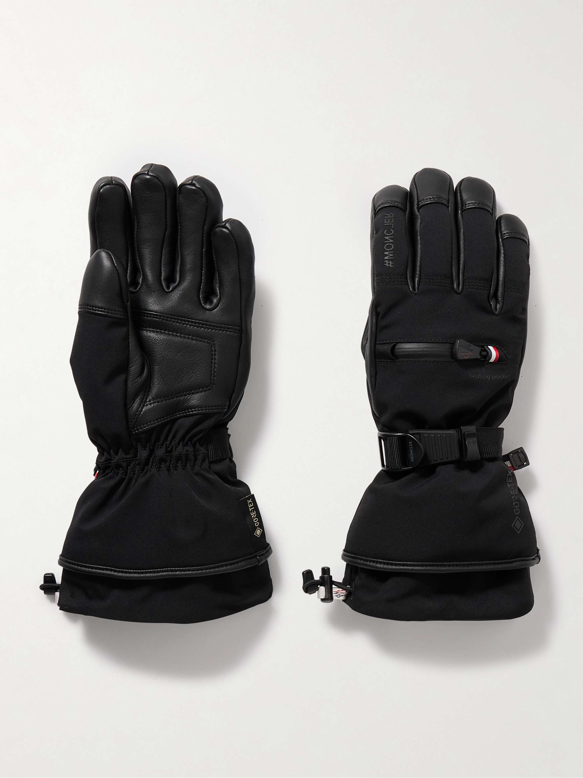 MONCLER GRENOBLE Paneled GORE-TEX® and leather gloves | NET