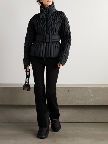 MONCLER GRENOBLE Maipo appliquéd belted quilted padded shell down ski jacket