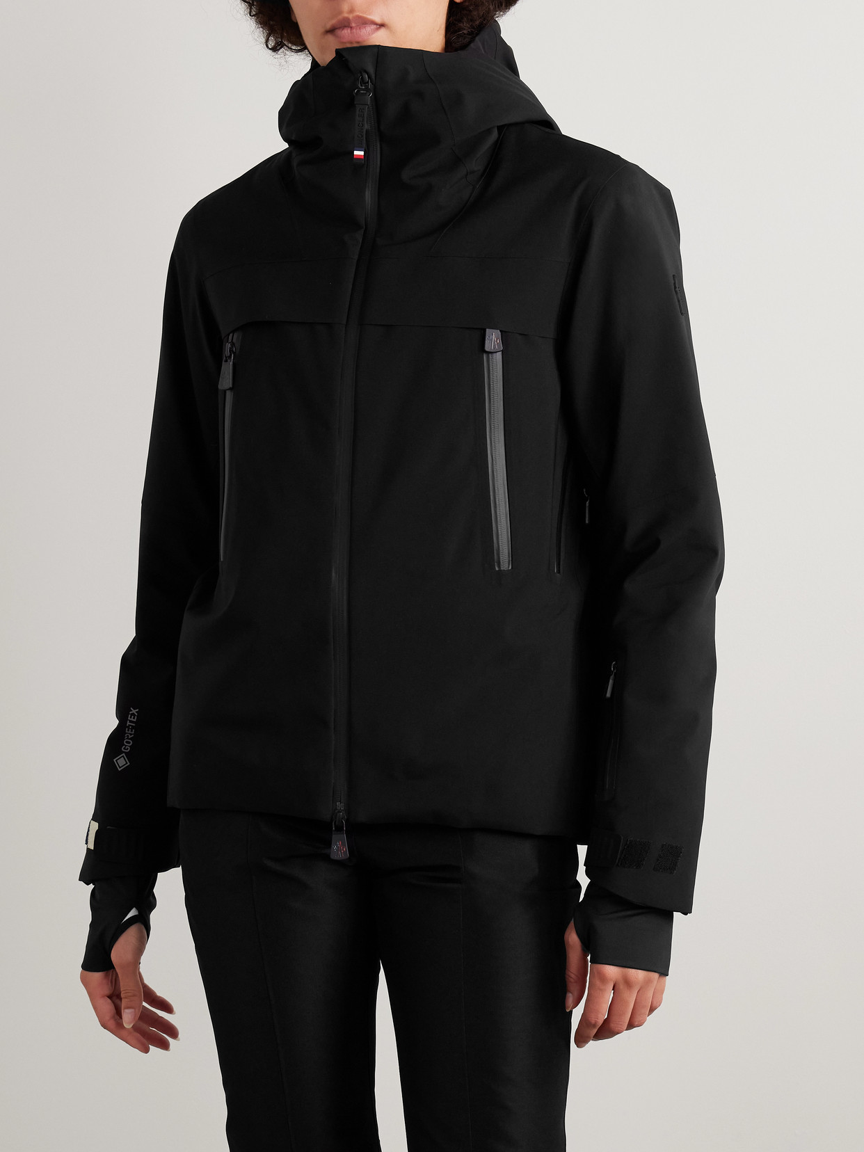 Moncler Chanavey Hooded Gore-tex Down Ski Jacket In Black