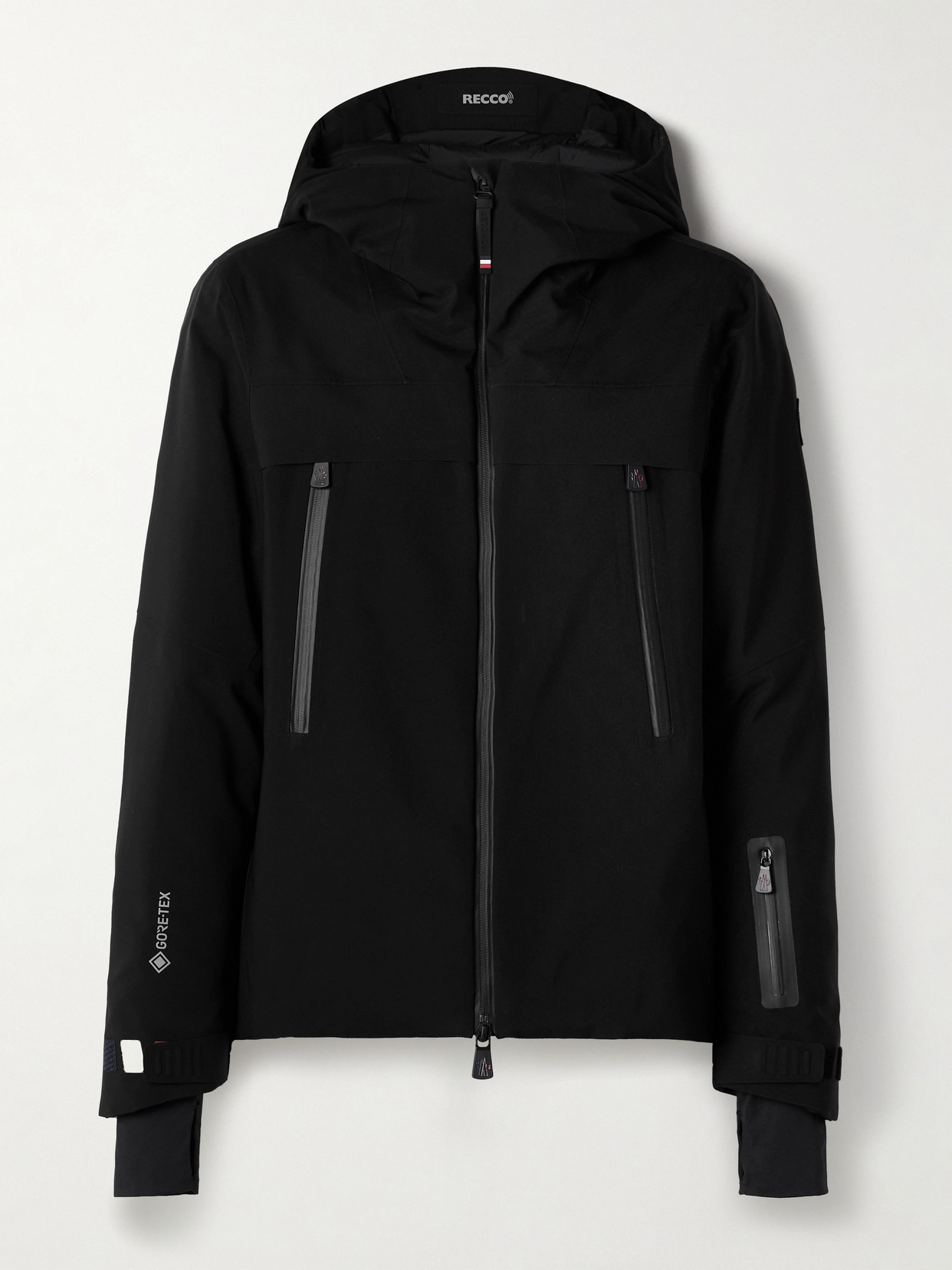 Moncler Chanavey Hooded Gore-tex Down Ski Jacket In Black