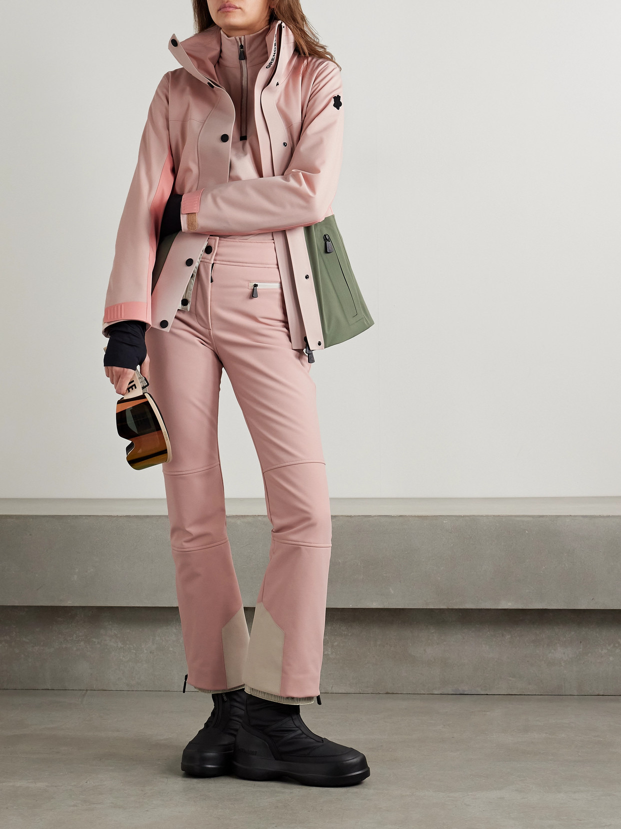 Moncler Straight-leg Ski Pants In Pink