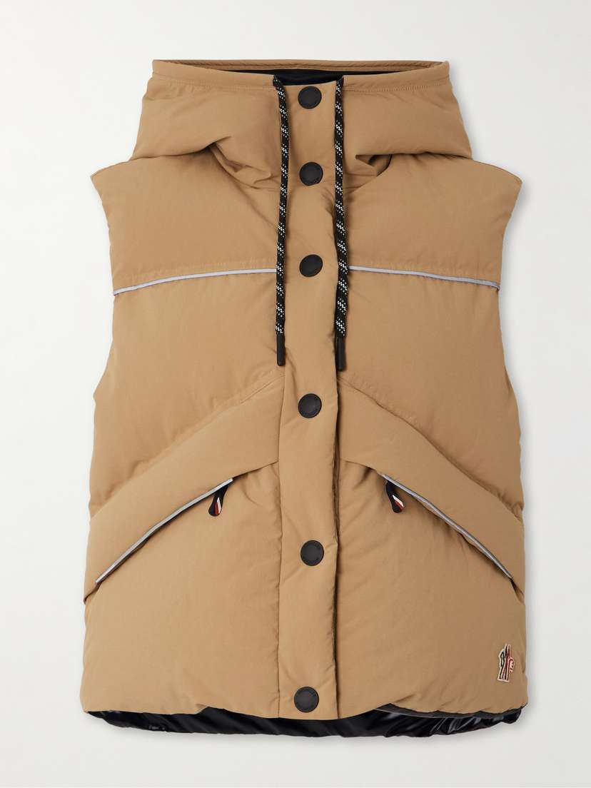 Moncler Grenoble Arolla Hooded Appliquéd Quilted Shell Down Vest