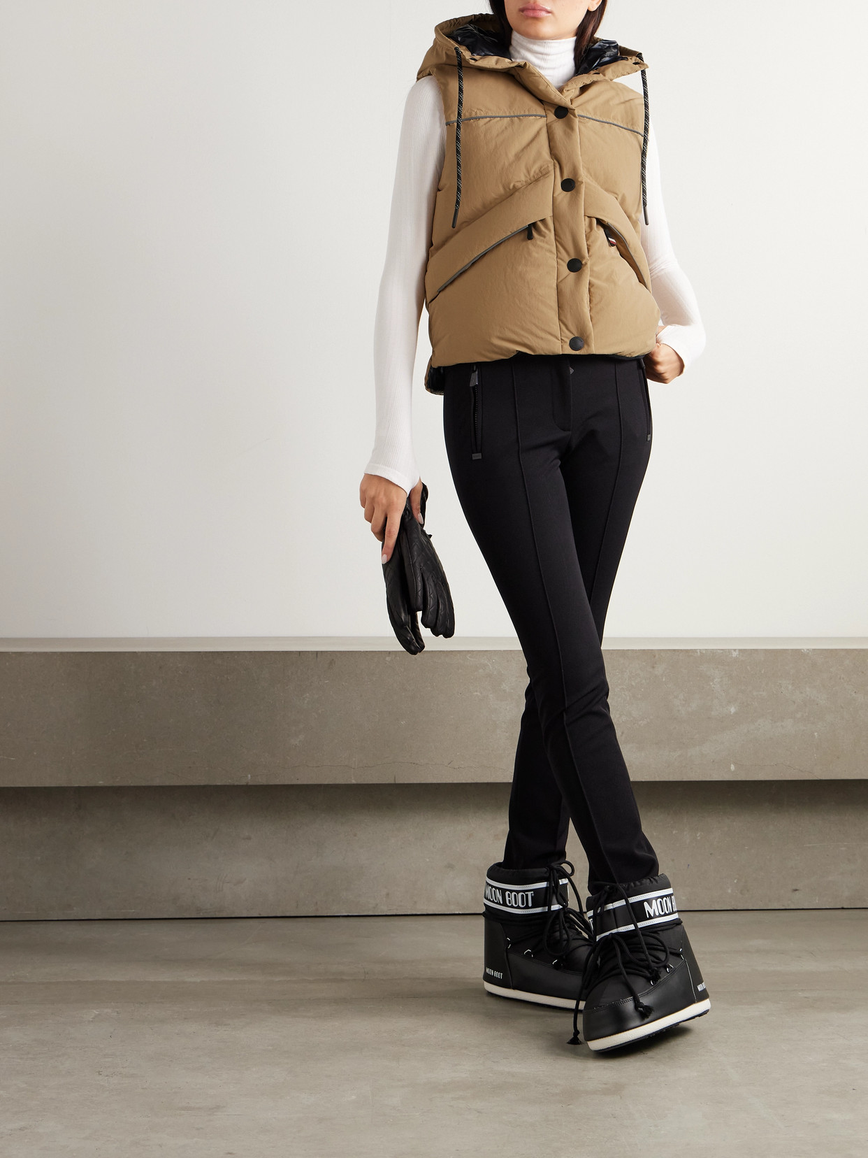 Grenoble - Arolla Hooded Appliquéd Quilted Shell Down Vest