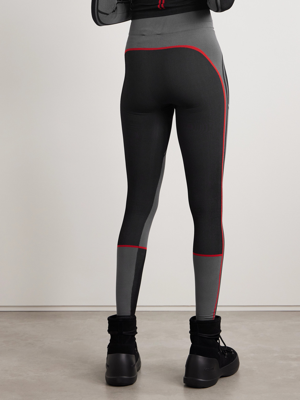 Moncler Stretch-knit Leggings In Black