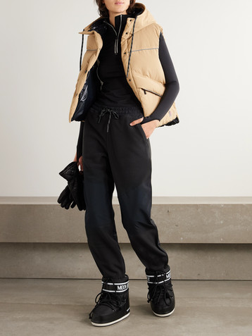 MONCLER GRENOBLE Shell-paneled fleece tapered sweatpants