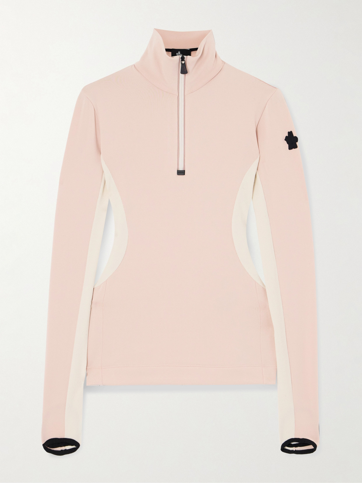 Moncler Color-block Stretch-jersey Base Layer In Pink
