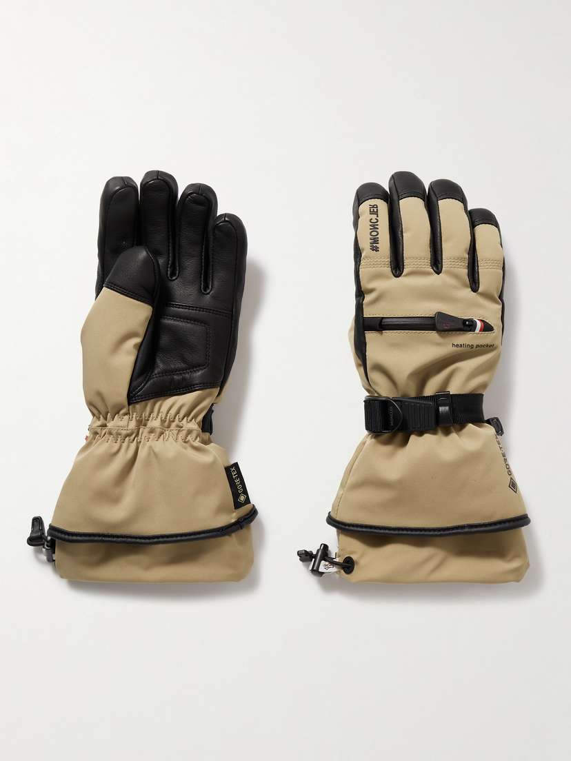 Moncler Grenoble Paneled Gore-tex® And Leather Gloves
