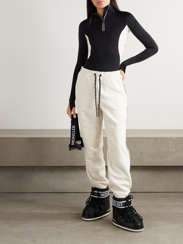 MONCLER GRENOBLE Shell-paneled fleece tapered sweatpants