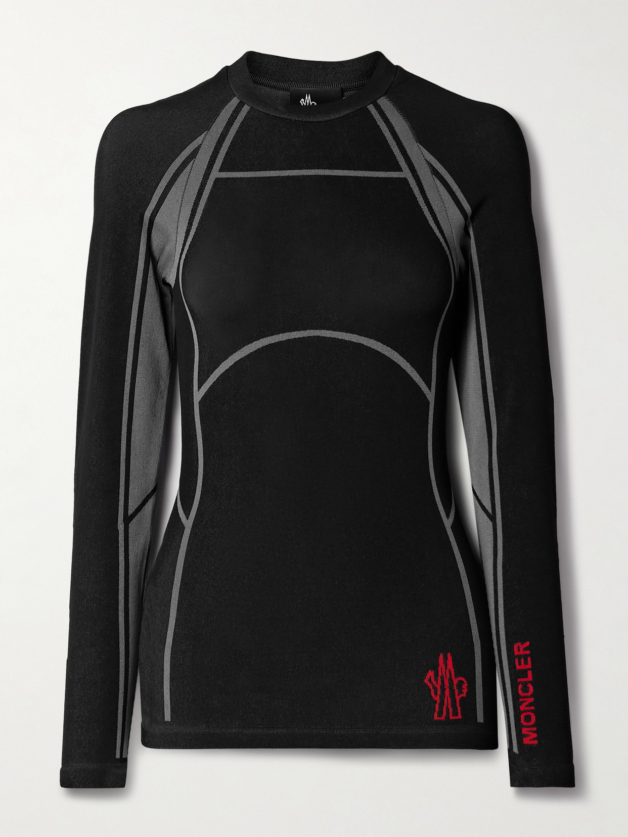 Moncler Stretch-knit Base Layer In Black