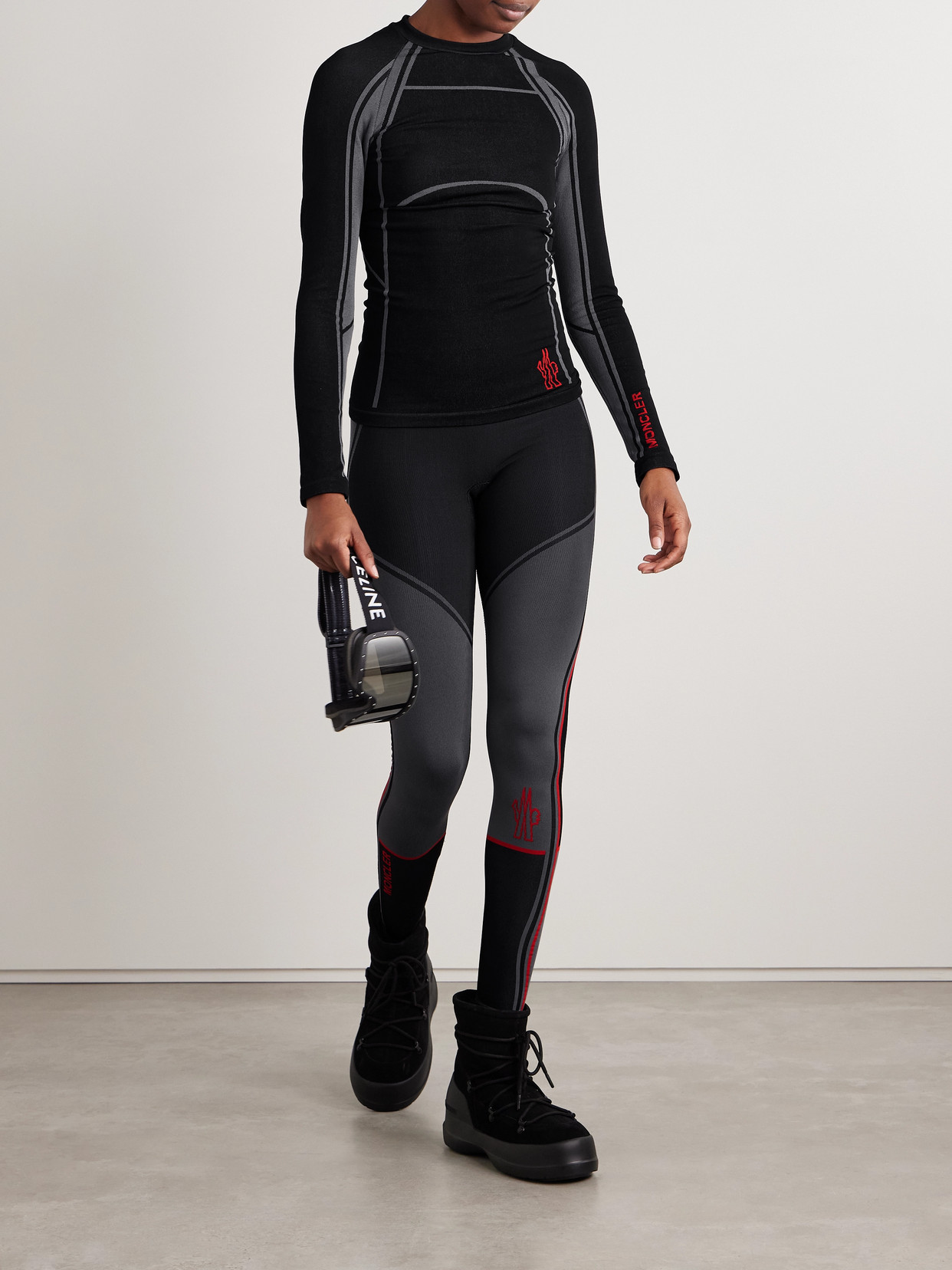 Moncler Stretch-knit Base Layer In Black