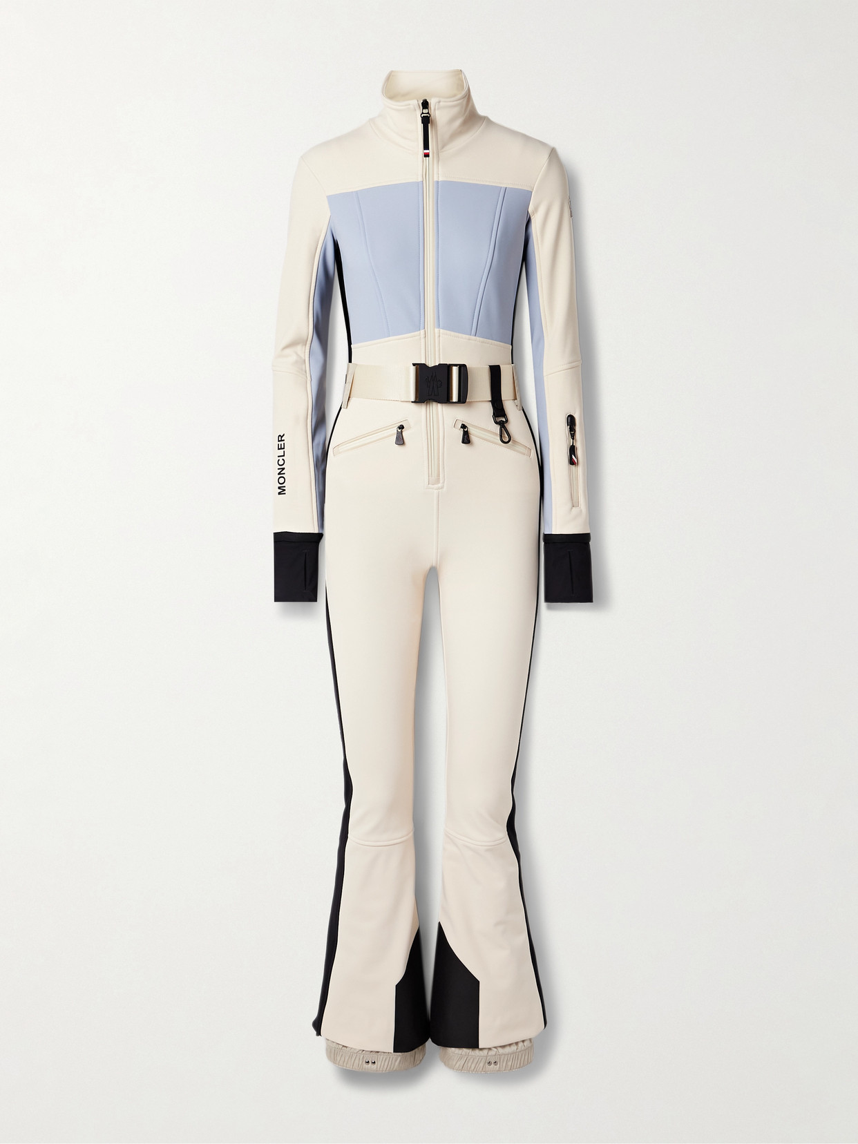 Moncler Grenoble - Belted Color-block Ski Suit - Ecru