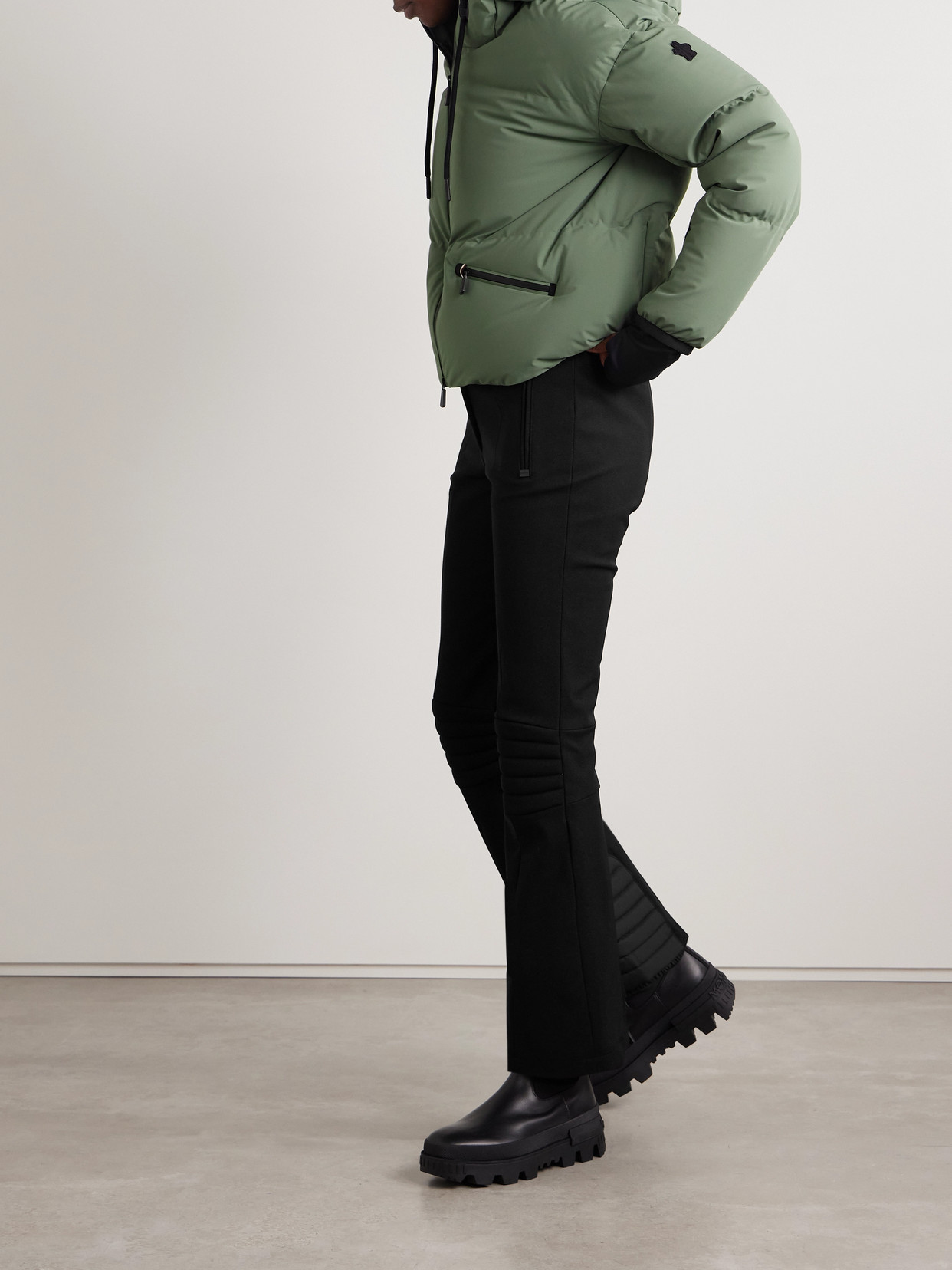 Moncler Stretch-twill Bootcut Ski Pants In Black