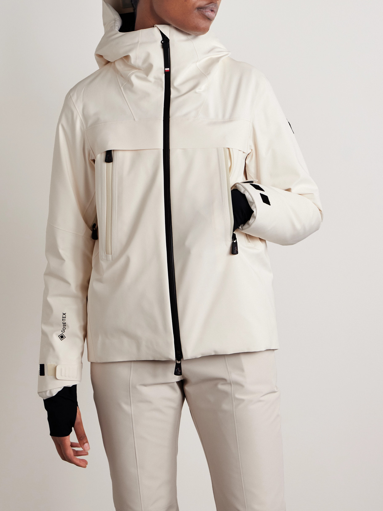 Moncler Chanavey Hooded Gore-tex Down Ski Jacket In White