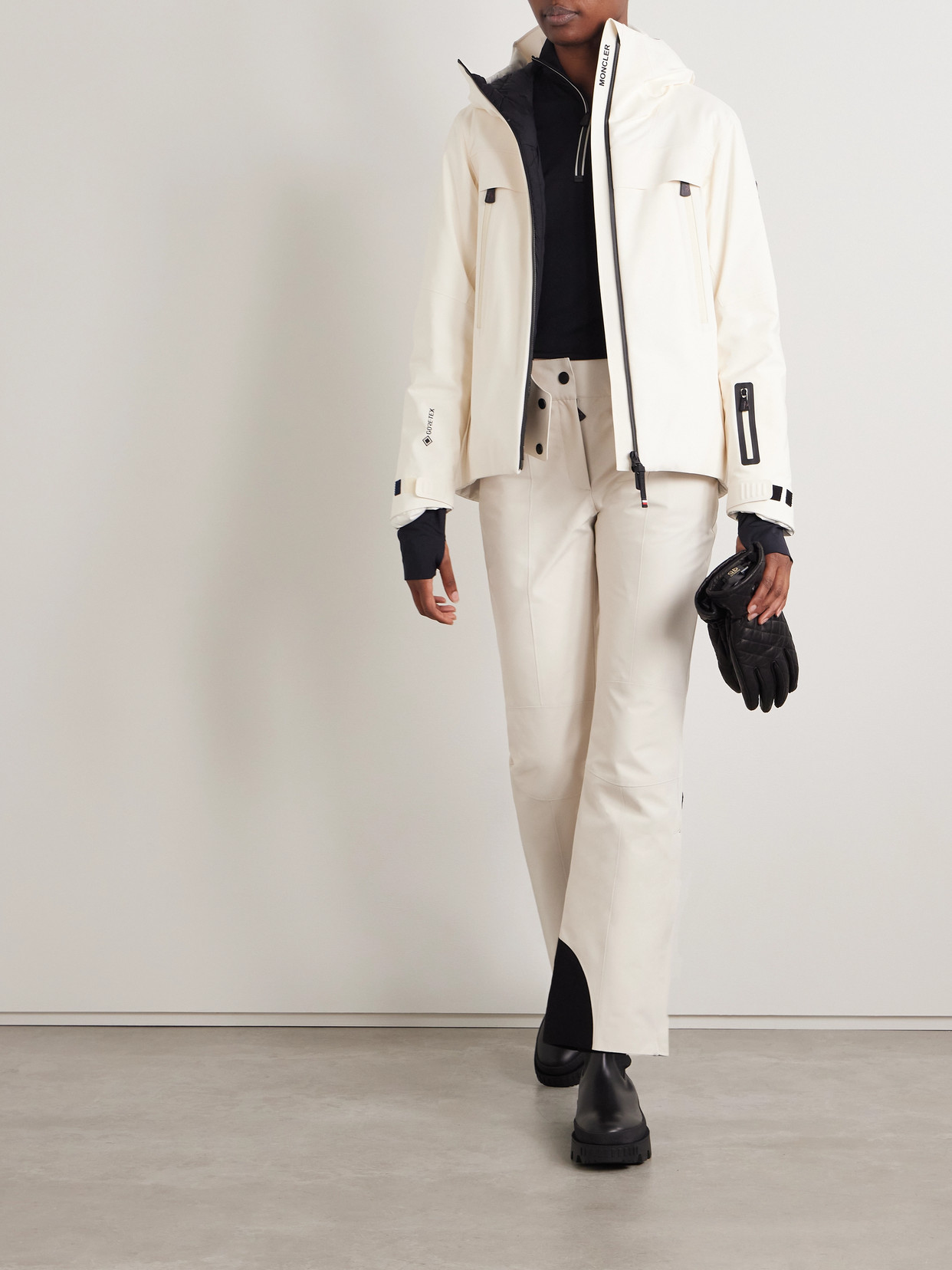 Moncler Chanavey Hooded Gore-tex Down Ski Jacket In White