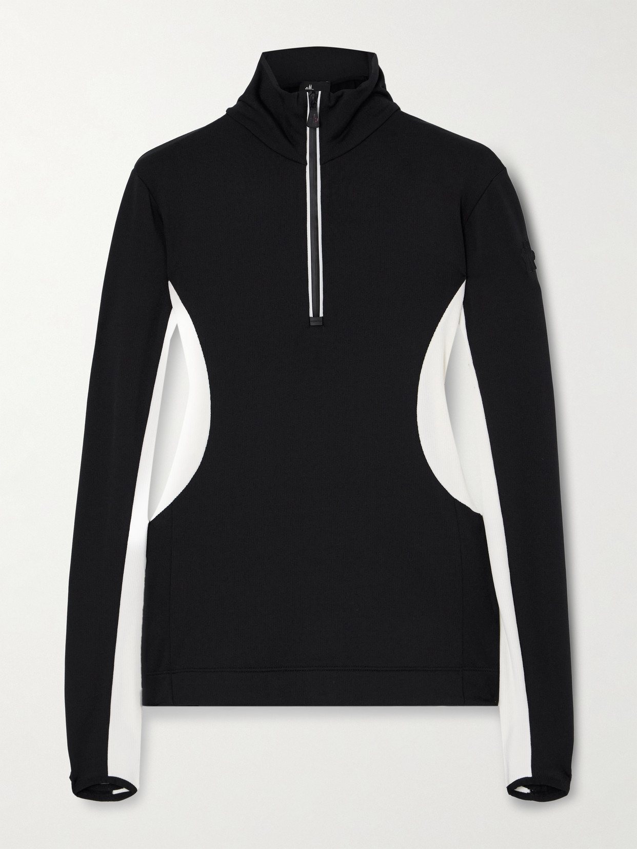Moncler Color-block Stretch-jersey Base Layer In Black