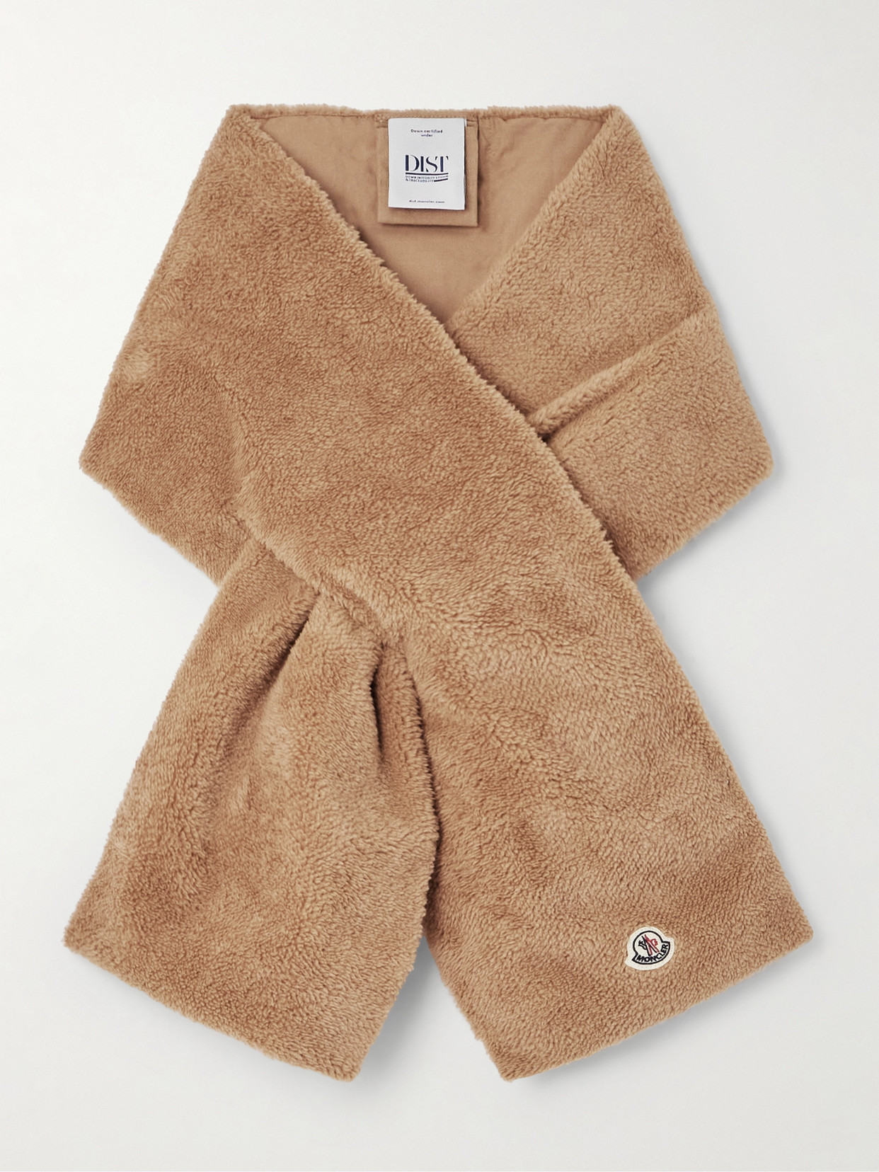 Moncler Fleece Down Scarf In Brown