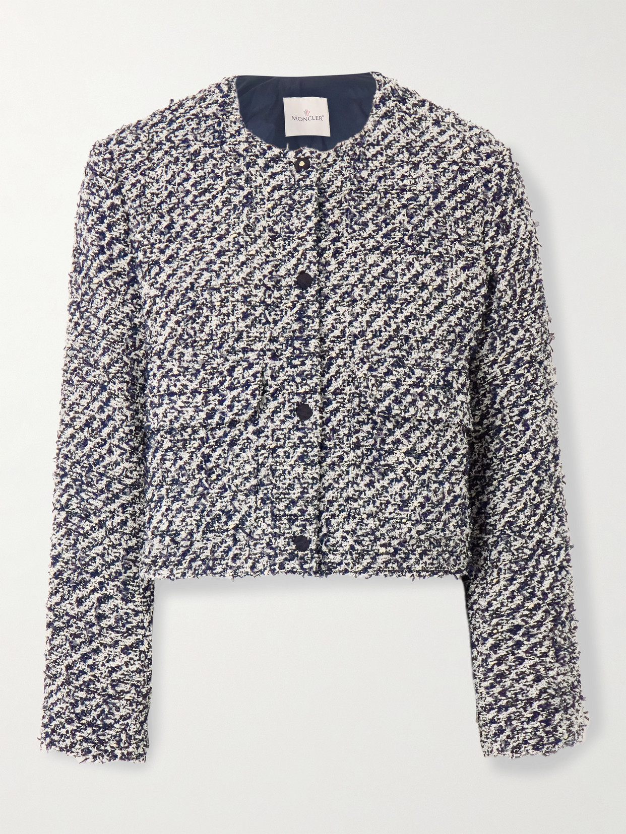 Moncler Dauphin Quilted Shell-paneled Cotton-blend Tweed Down Jacket In Gray
