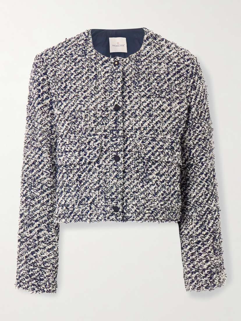 Moncler Dauphin Quilted Shell-paneled Cotton-blend Tweed Down Jacket