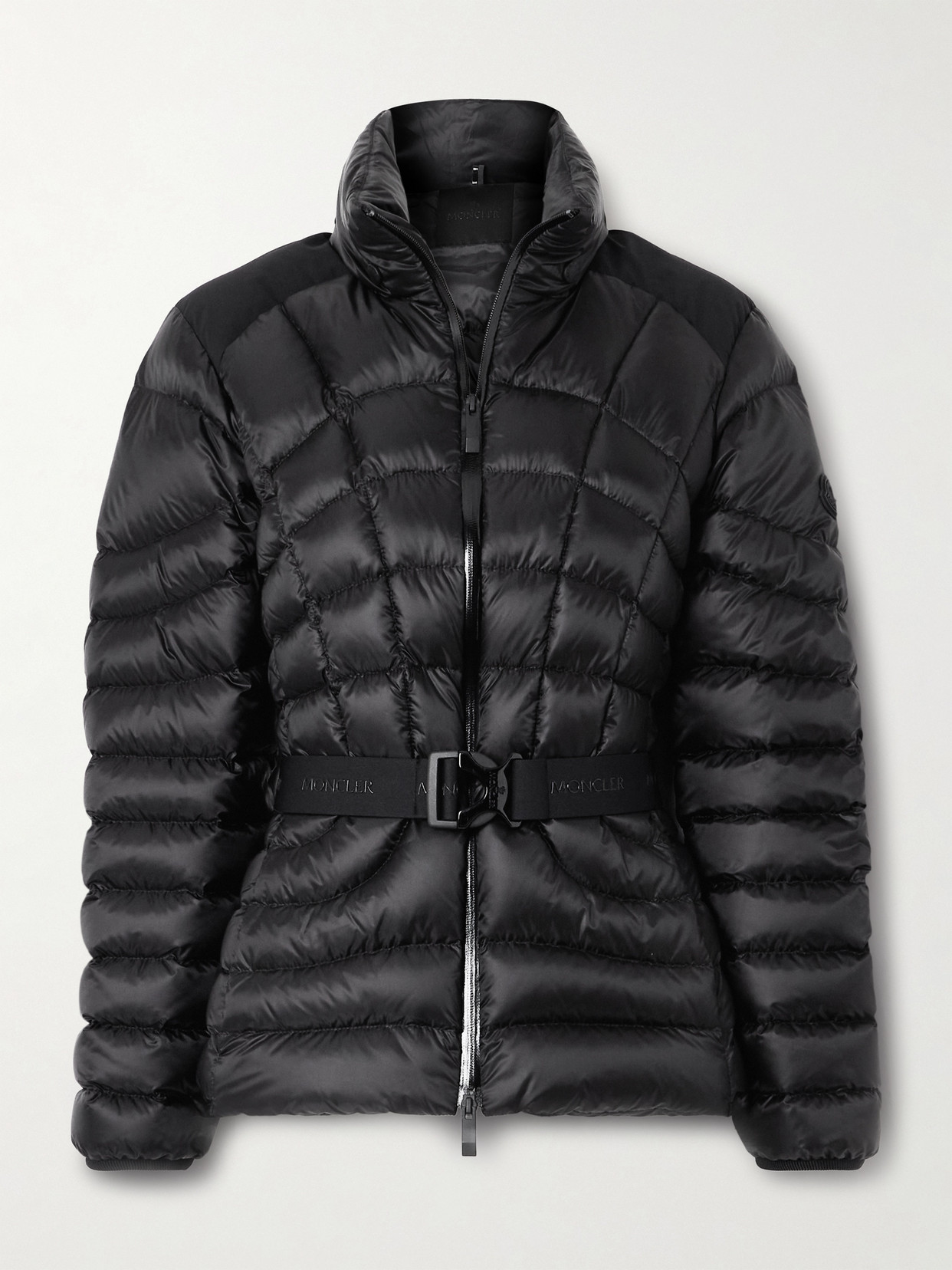 Moncler Gramont Hooded Belted Quilted Shell Down Jacket In Black