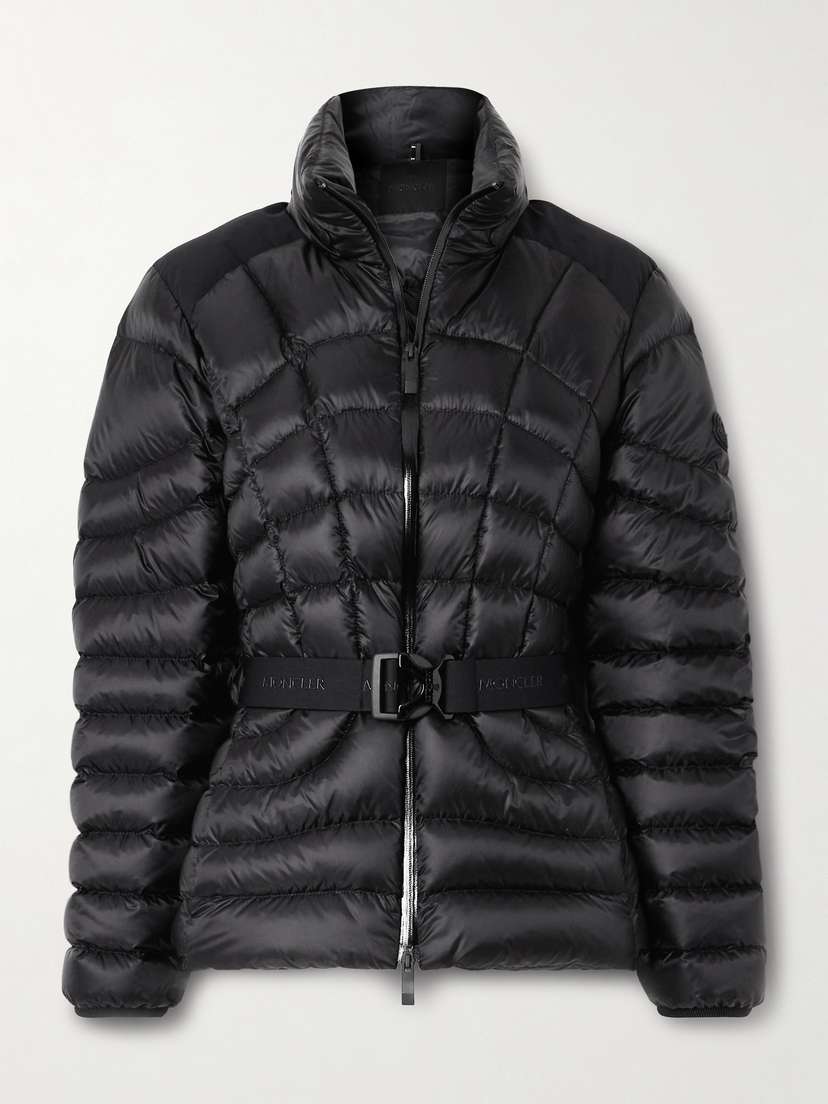Moncler Gramont Hooded Belted Quilted Shell Down Jacket