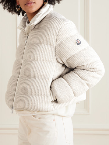 Moncler Thoiry quilted ribbed metallic cotton down jacket