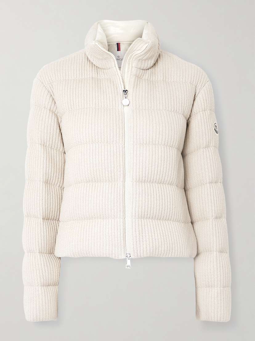 Moncler Thoiry Quilted Ribbed Metallic Cotton Down Jacket
