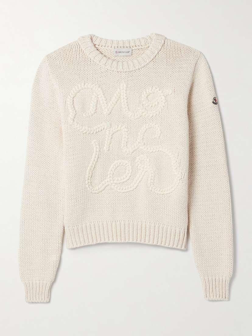 Moncler Embroidered Cotton Sweater