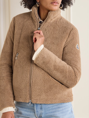 Moncler Polignac fleece and quilted shell down jacket