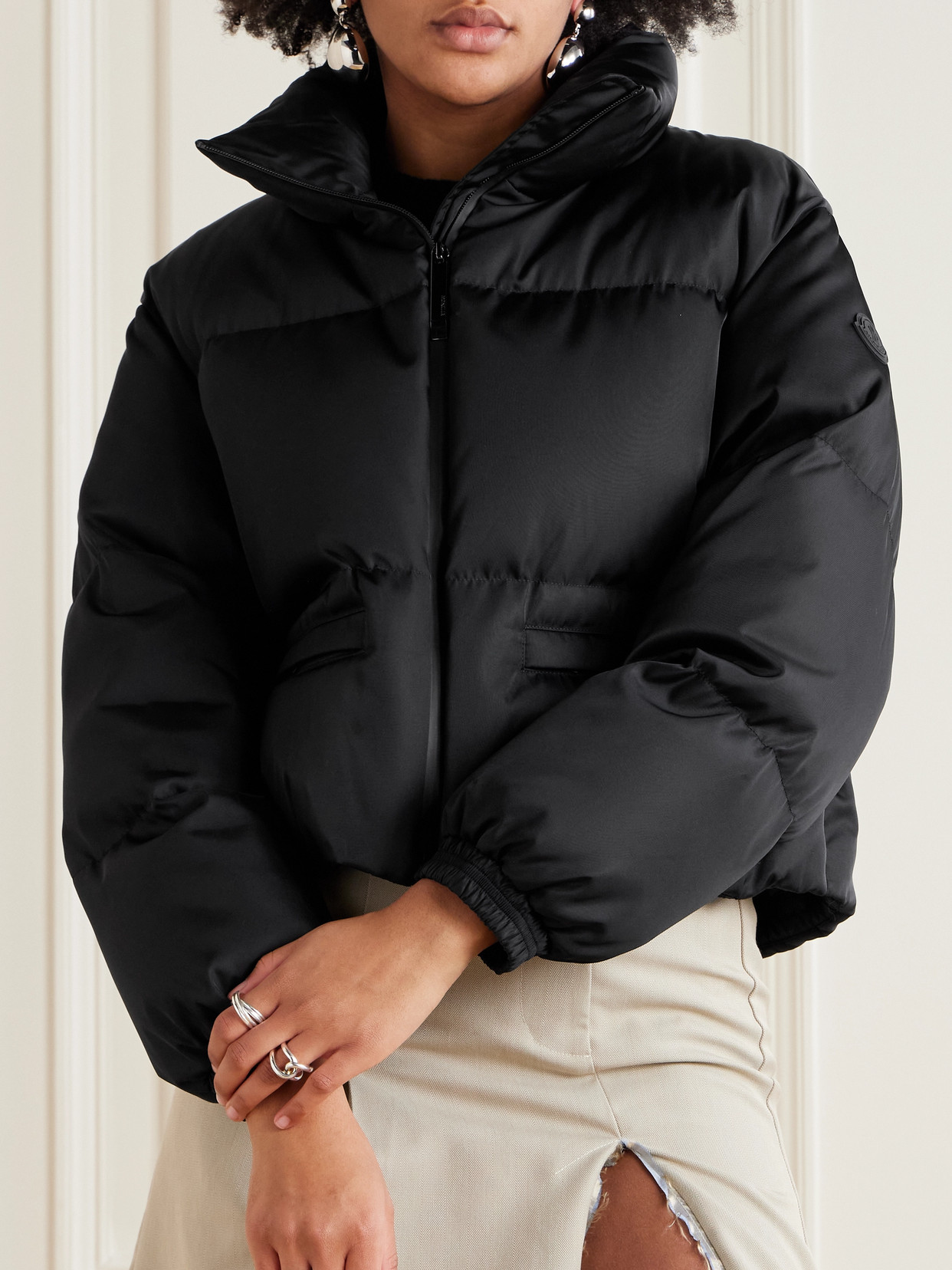 Moncler Vissec Quilted Drill Down Jacket In Black