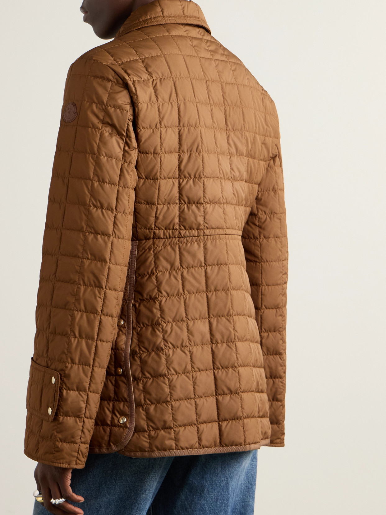 Moncler Epinal Quilted Shell Down Jacket In Metallic