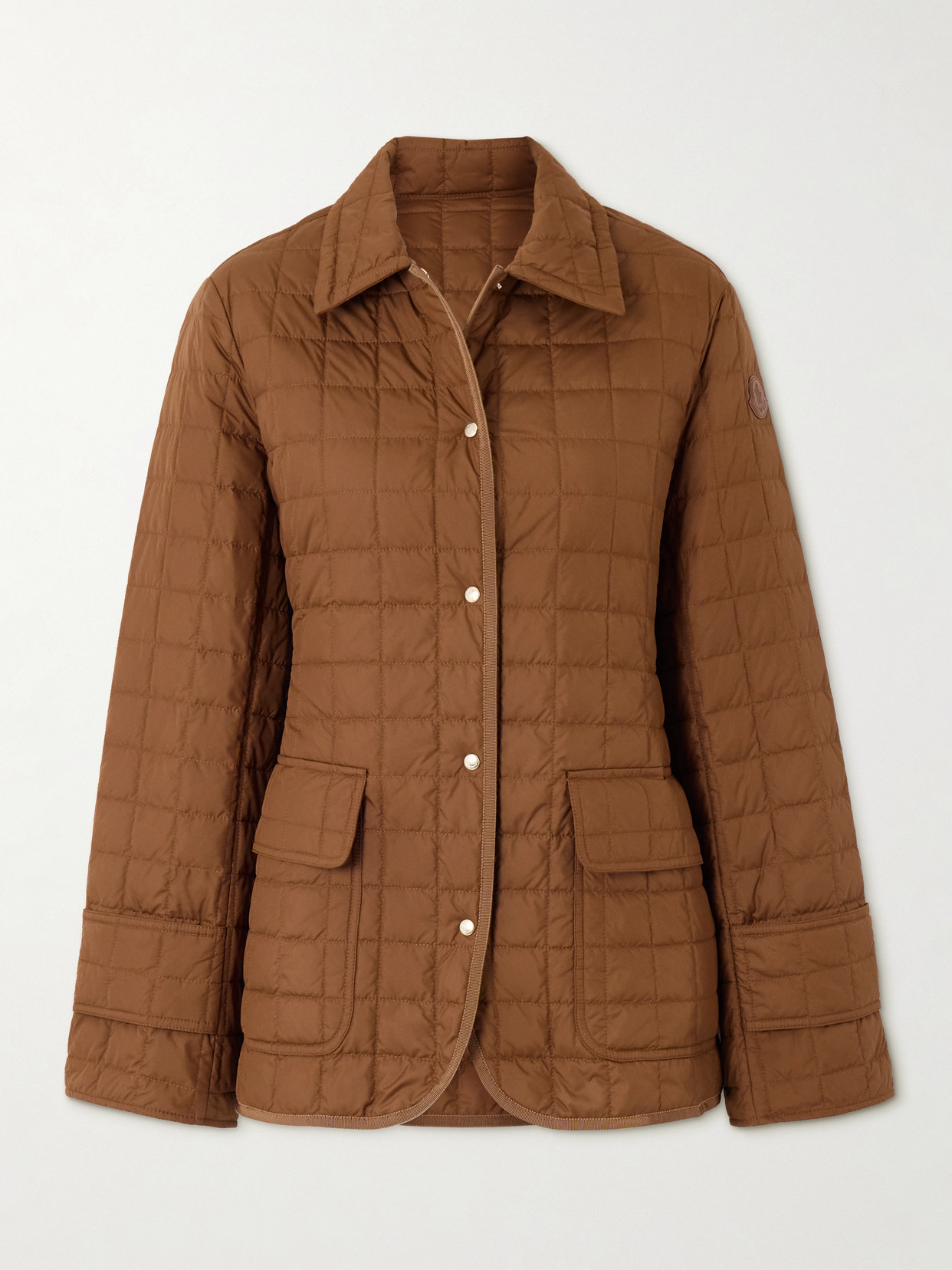 Moncler Epinal Quilted Shell Down Jacket In Metallic