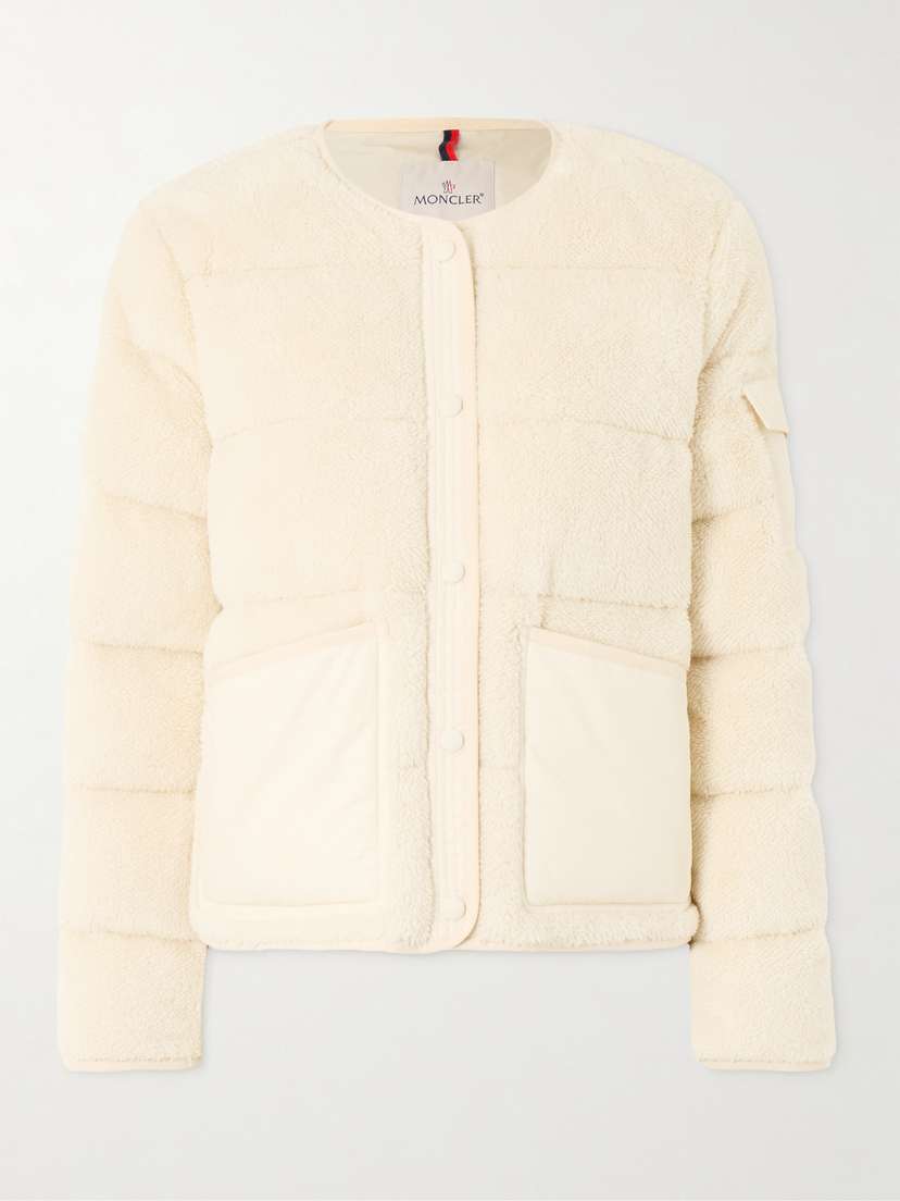 Moncler Shell-trimmed Quilted Cotton-fleece Down Jacket