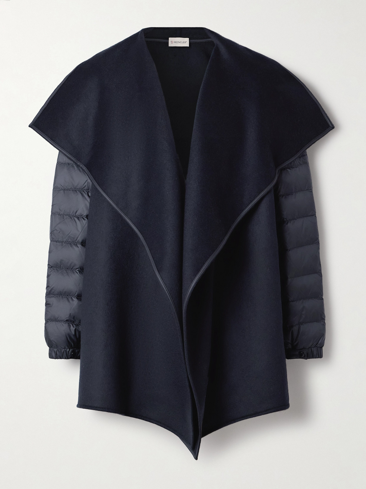 Moncler Wool-blend Felt And Quilted Shell Down Jacket In Blue