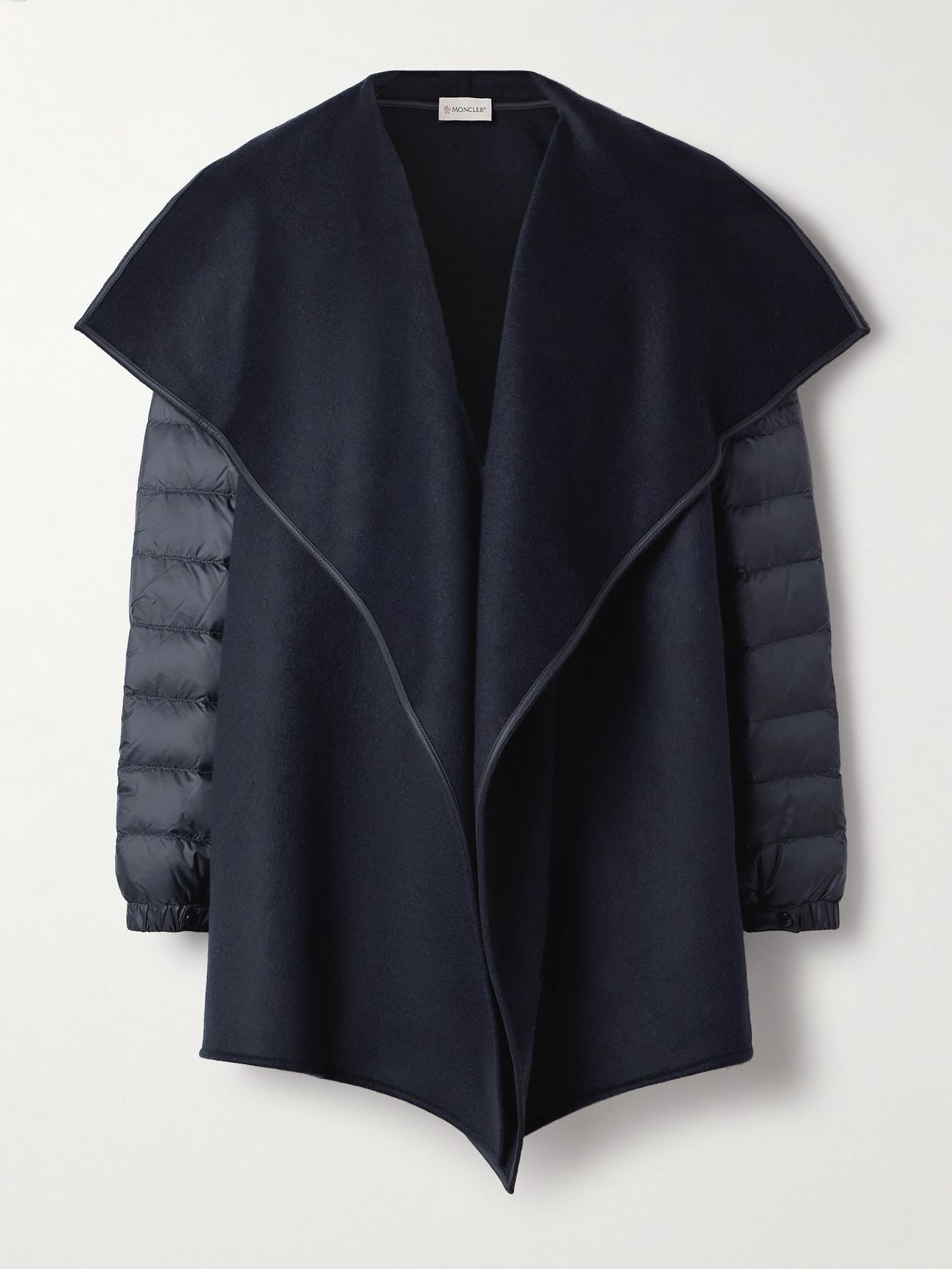 Wool-blend felt and quilted shell down jacket