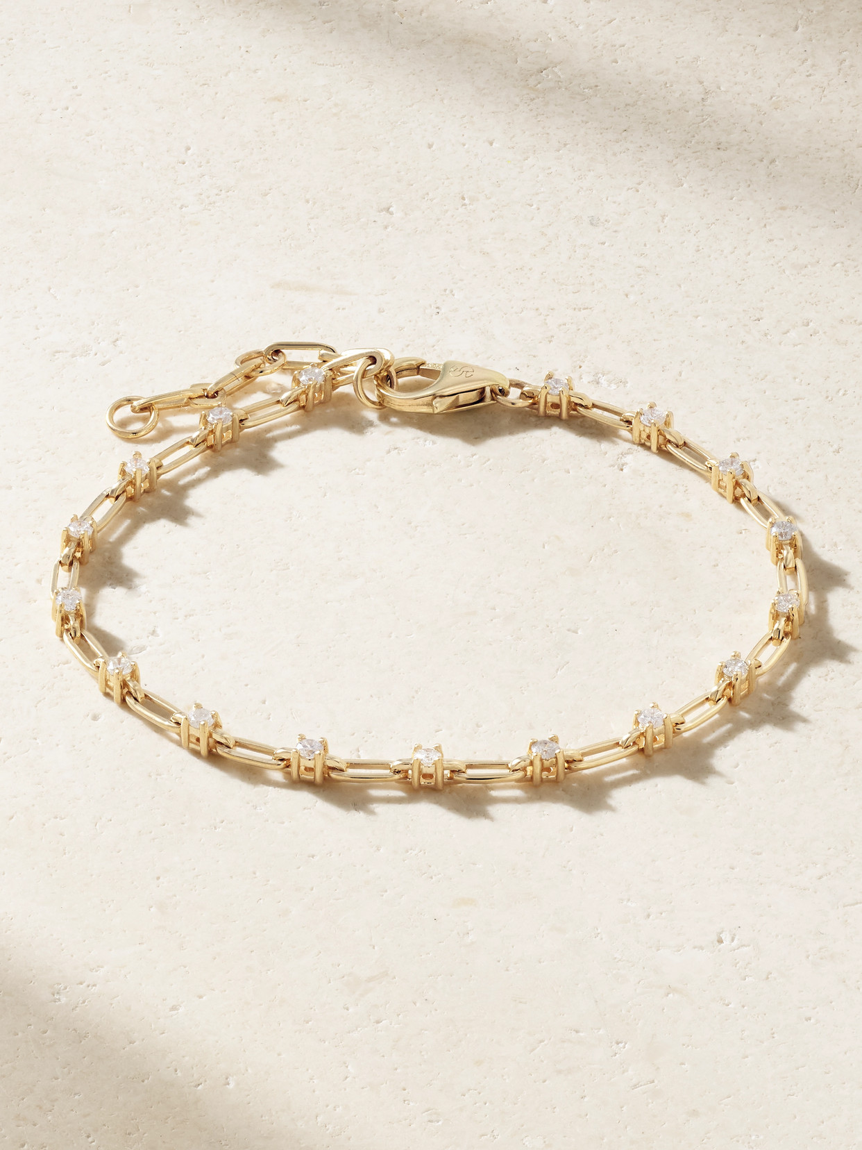 Stone And Strand Flounce 14-karat Gold Diamond Bracelet