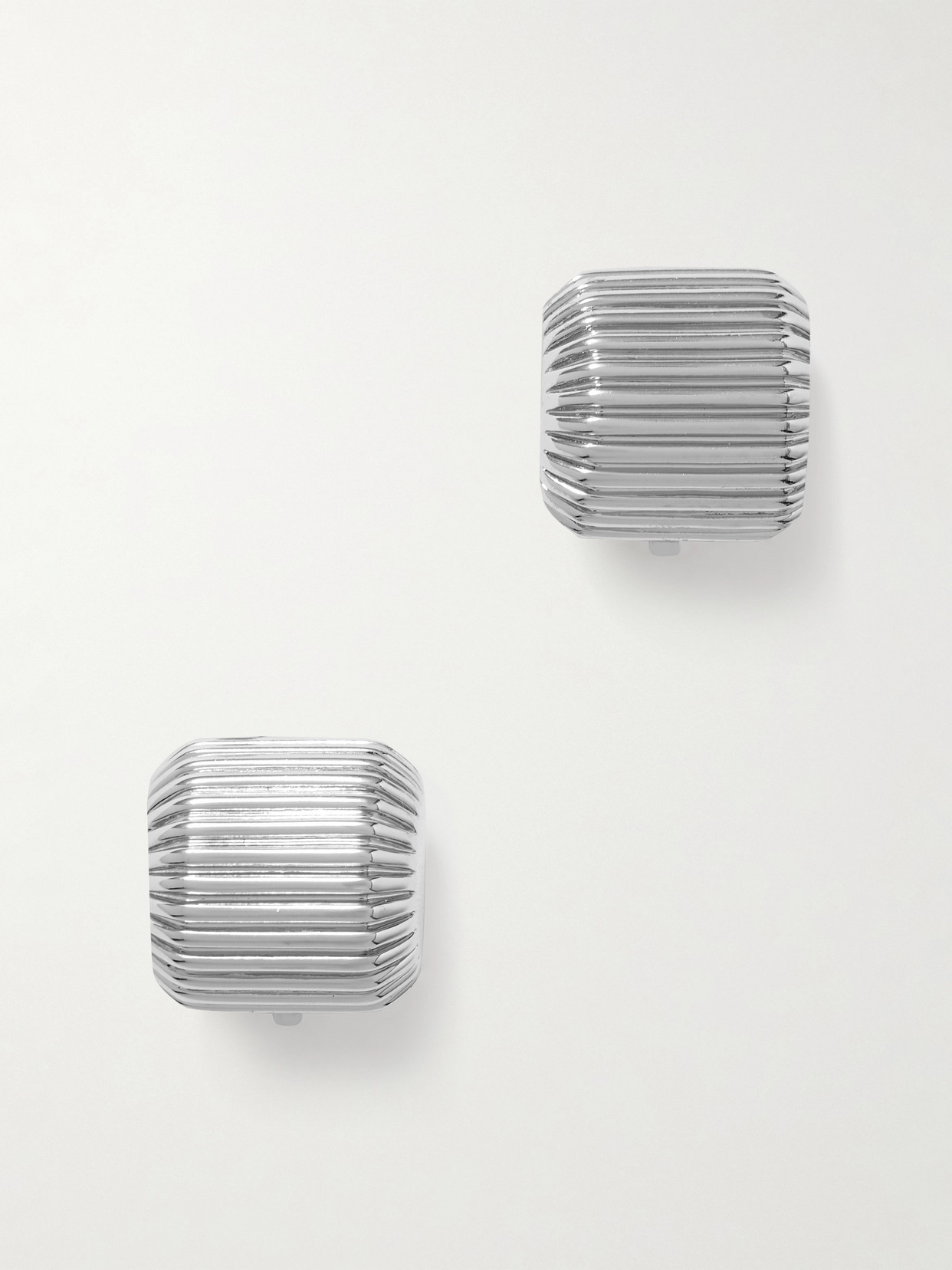 Martha Calvo Elle Rhodium-plated Clip Earrings In Silver