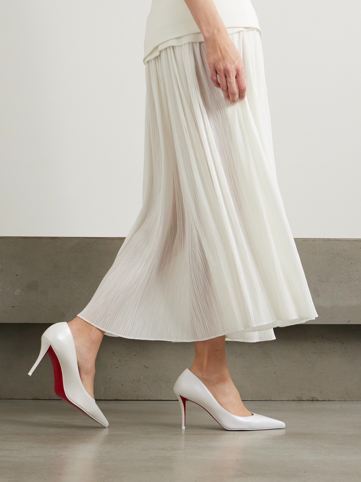 CHRISTIAN LOUBOUTIN MISS Z 80 LEATHER PUMPS