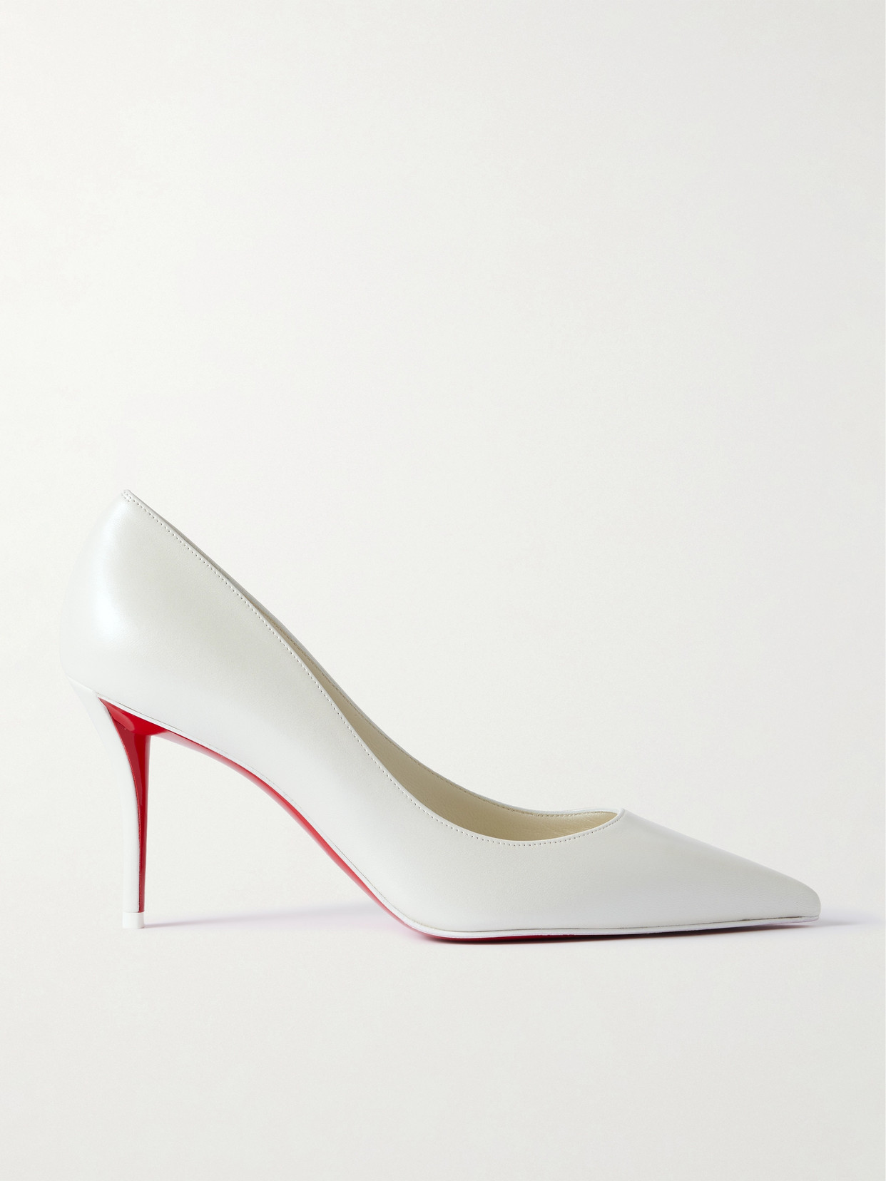 Christian Louboutin Miss Z 80 Leather Pumps In Silver