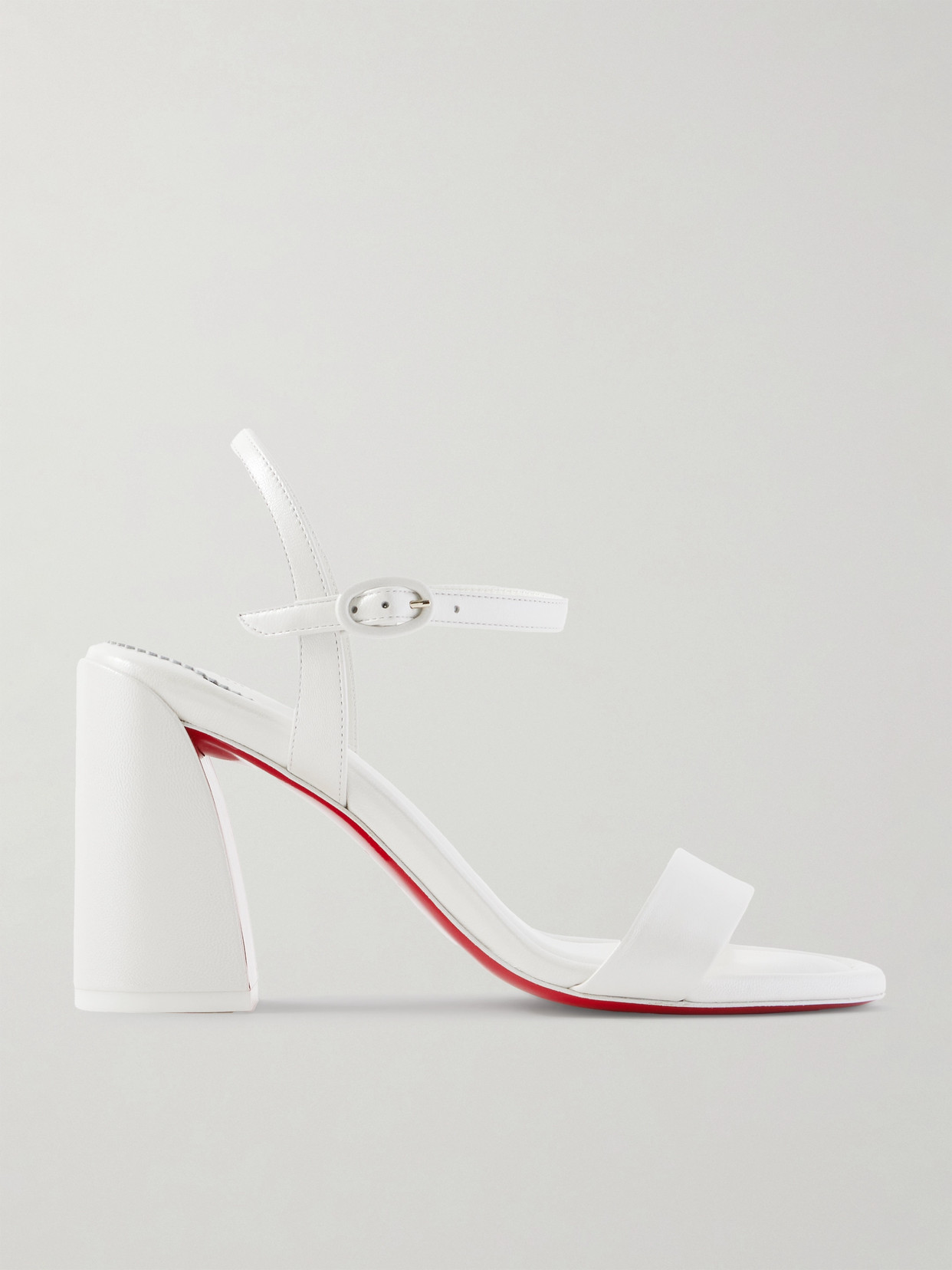 CHRISTIAN LOUBOUTIN MISS JANE 85 PEARLESCENT LEATHER SANDALS