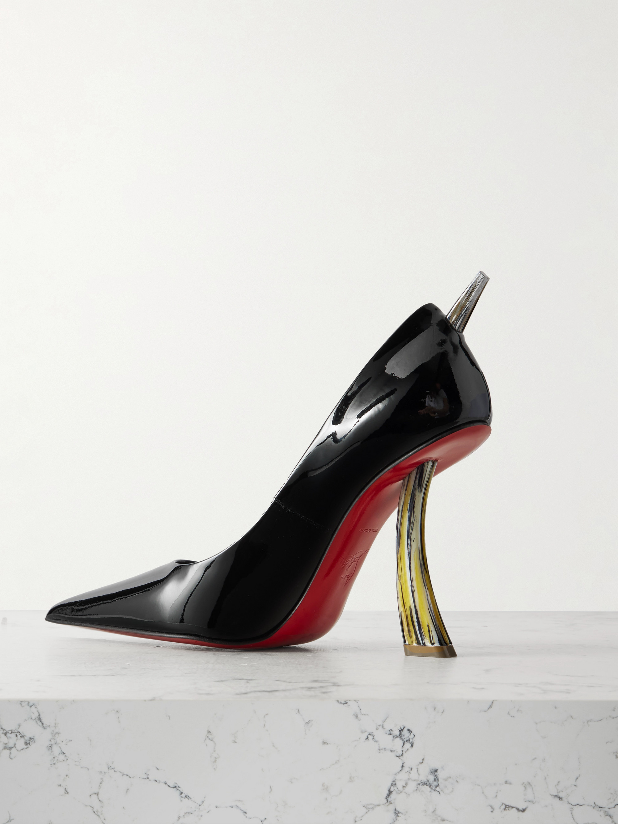 CHRISTIAN LOUBOUTIN - Kate Clawmax 100 spiked patent-leather pumps