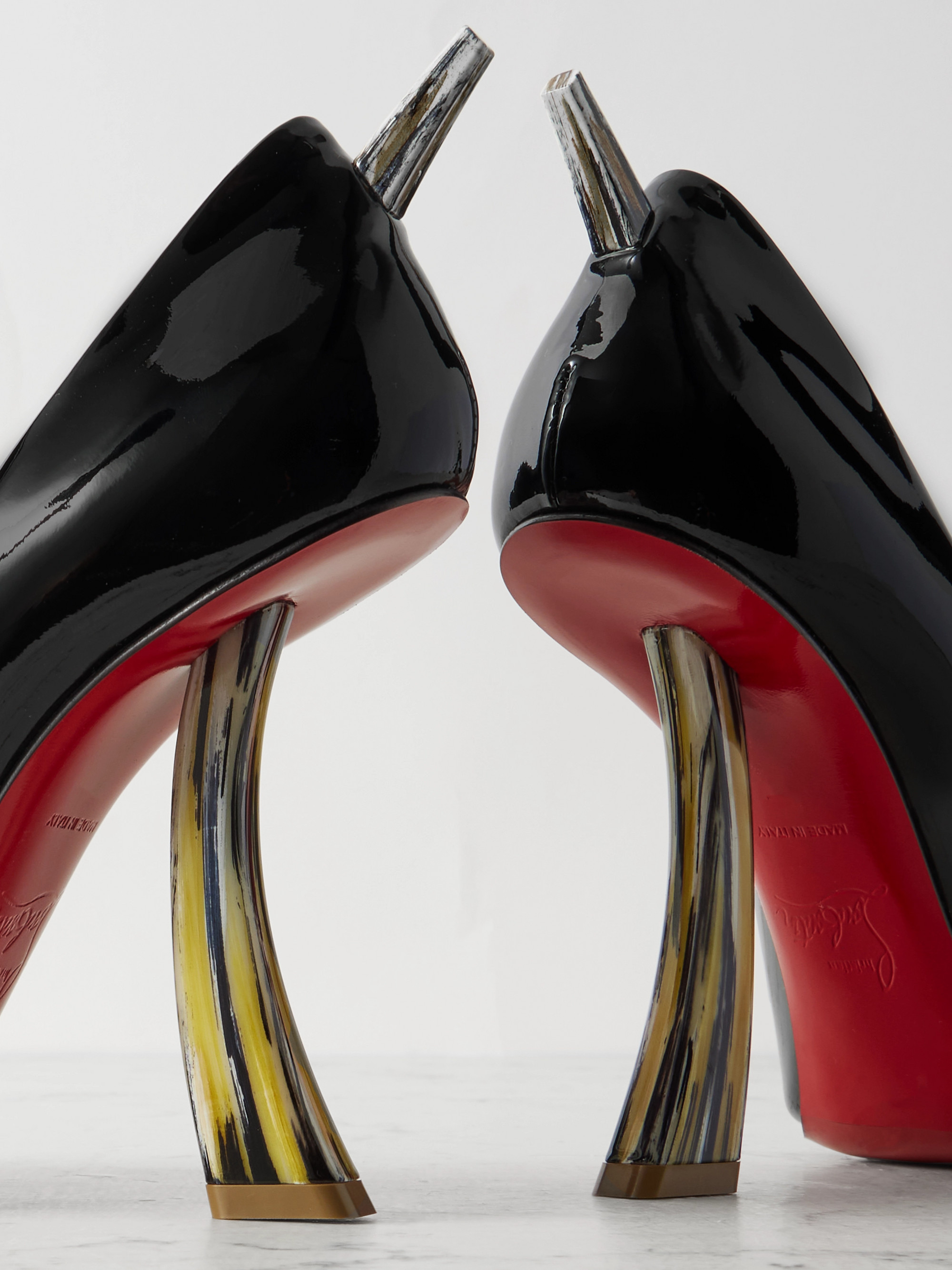 CHRISTIAN LOUBOUTIN - Kate Clawmax 100 spiked patent-leather pumps